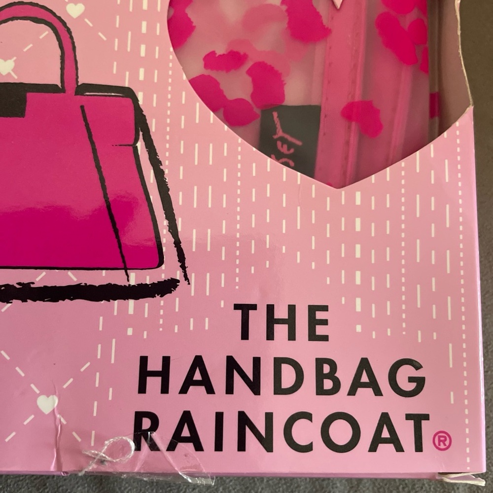Betsey Johnson Pink Heart Handbag Raincoat - Picture 2 of 3